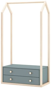 Szürkészöld nyitott gyerek ruhásszekrény 80x170x40 cm Esteban – Marckeric