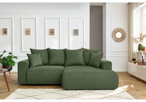 Zöld bársony sarokkanapé Enjoy – Bobochic Paris