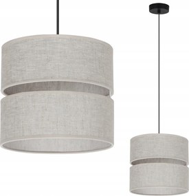 Függő Mennyezeti Lámpa Krém Bézs Lenvászon Dupla Lámpabúra Konyhai E27