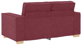 kétszemélyes bordó színű szövetkanapé 120 cm