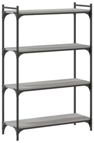 4 szintes szürke sonoma szerelt fa könyvespolc 80 x 30 x 120 cm