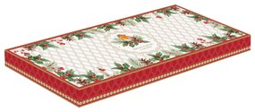 Karácsonyi porcelán hosszúkás kínáló tálca Christmas Berries