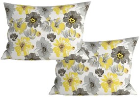 2 db mikroszálas díszpárnahuzat szett FEONELLE 50x70 cm, sárga-szürke