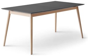 Fekete-natúr színű bővíthető étkezőasztal fekete asztallappal 100x210 cm Meza – Hammel Furniture