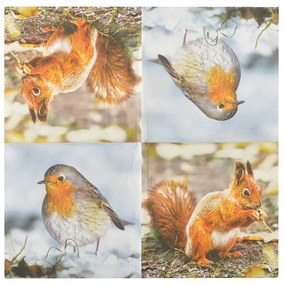 Madaras és mókusos szalvéta