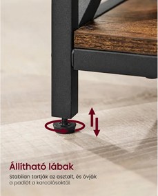 Dohányzóasztal, felnyitható asztal a nappaliba 60 x 100 x (48-62) cm, rusztikus barna