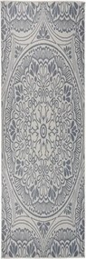 vidaXL kék mintás lapos szövésű kültéri szőnyeg 80 x 250 cm