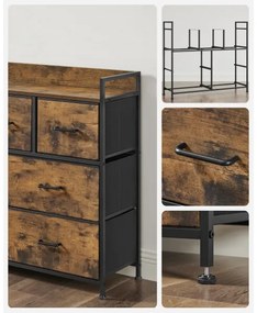 KIRA fiókos komód barna/fekete