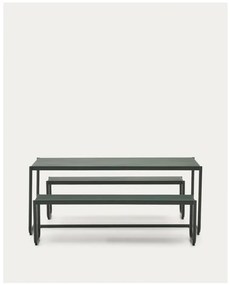 Sötétzöld fém négyszemélyes kerti étkezőgarnitúra Sotil – Kave Home