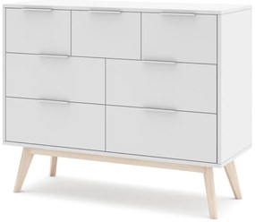 Fehér alacsony komód 120x83 cm Campus – Marckeric