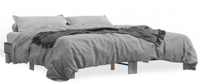 vidaXL szürke sonoma szerelt fa és fém ágykeret 160 x 200 cm