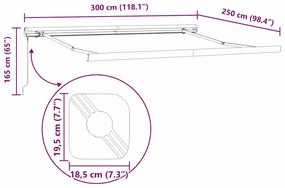 Napernyő Antracit 3 x 2,5 m Fém