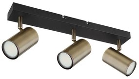 Globo 57911-3M - ROBBY 3xGU10/35W fekete/messing spotlámpa 230V