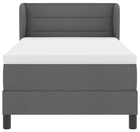 Boxspring Ágy Mattal Sötétszürke 100x200 cm Szövet