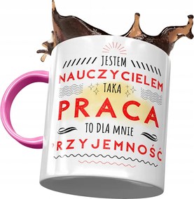 Rózsaszín Bögre Tanárnak Nekem Öröm Nyomtatott Fotóval