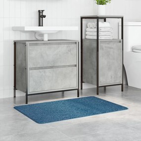 Fürdőszőnyeg Négyszögletes Kék 60x90 cm Poliészter Csúszásmentes