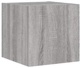 2 db szürke sonoma fali TV-szekrény LED-ekkel 30,5x35x30 cm