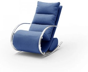 YORK Kék relax fotel - hintaszék lábtartóval