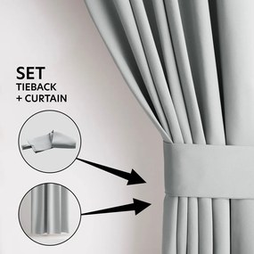 Világosszürke sötétítő termo függöny 140x270 cm Pleat – Restilo