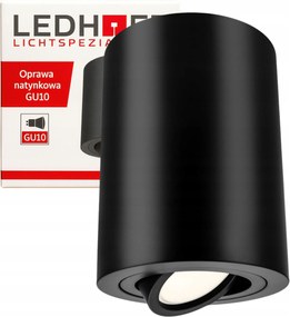 Falra szerelhető halogén Spot lámpatest Led cső GU10 Nagy fekete Mozgatható lámpa