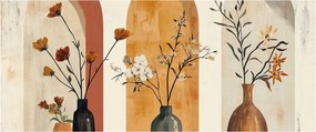 Kép - Vázák boltívekben (120x50 cm)