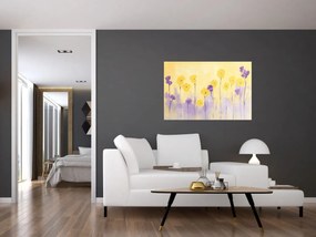 Kép - Lila és sárga virágok (90x60 cm)