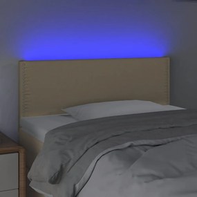 krémszínű szövet LED-es fejtámla 80 x 5 x 78/88 cm
