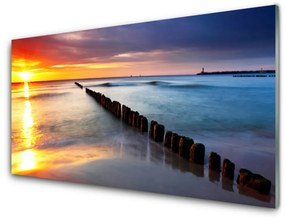 Fali üvegkép Sea Sun Landscape 120x60cm