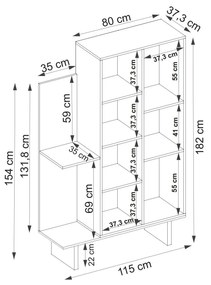Regál Medude 1 (bézs + antracit) . 1093056