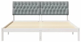 Ágykeret Kárpitozott Fejtámlával fejtámlával Fehér 180 x 200 cm