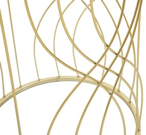 fém kisasztal szett tükör üveglappal – geometrikus mintával, 2 db – aranyszínű