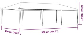 antracitszürke rendezvénysátor 4 x 9 m 90 g/m²