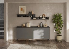 TRAY Szürke - Ólom Komód 4 ajtós 241 cm