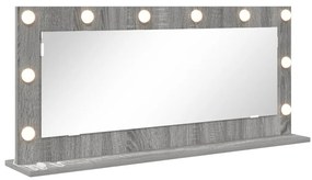 Sminktükör LED Fényekkel Szürke Sonoma 100x45x18 cm