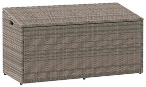 vidaXL szürke polyrattan kerti tárolóláda 110x50x58 cm