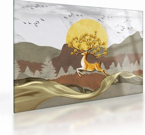 Egy szarvas képe (üvegen) (70x50 cm)