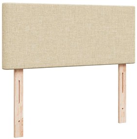 krémszínű szövet ottomán ágy matraccal &amp; LED-ek 120x190cm