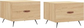 vidaXL 2 db sonoma tölgy szerelt fa dohányzóasztal 50 x 50 x 40 cm