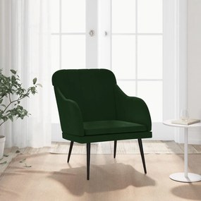 Sötétzöld bársonyfotel 63 x 76 x 80 cm