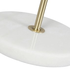 Kaso asztali lámpa sárgaréz lámpatesttel, bársony lámpabúrával, levélmintával és arany belsővel