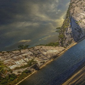 Tájkép tóval (120x50 cm)