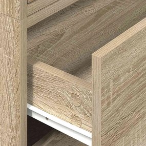 2 db sonoma tölgy szerelt fa szekrény 2 fiókkal 60 x 31 x 40 cm