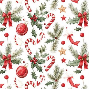 Karácsonyi háromrétegű papírszalvéta 33x33 cm 20 db-os Christmas Elements