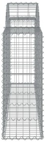 vidaXL 50 db íves horganyzott vas gabion kosár 200x30x80/100 cm
