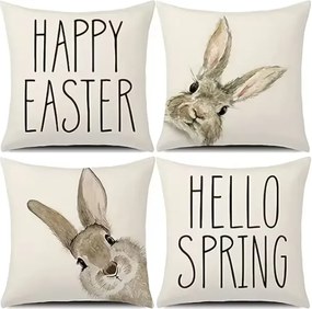 Húsvéti díszpárnahuzat Nyuszi 40x40 cm – 4 db-os szett