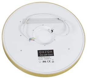 Fürdőszobai tükör arany 50 cm LED-del, 3 fokozatban dimmelhető, érintőgombos, kerek - Miral