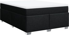 vidaXL fekete szövet rugós ágy matraccal 140 x 190 cm
