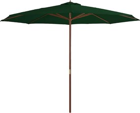 vidaXL zöld kültéri napernyő farúddal 350 cm
