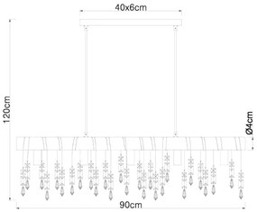 Globo 15532-5H - KIRA kábeles csillár 5xE14/40W/230V fekete/barna