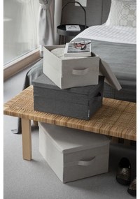 Bézs fedeles textil tárolódoboz 35x19x26 cm Soft Storage – Bigso Box of Sweden